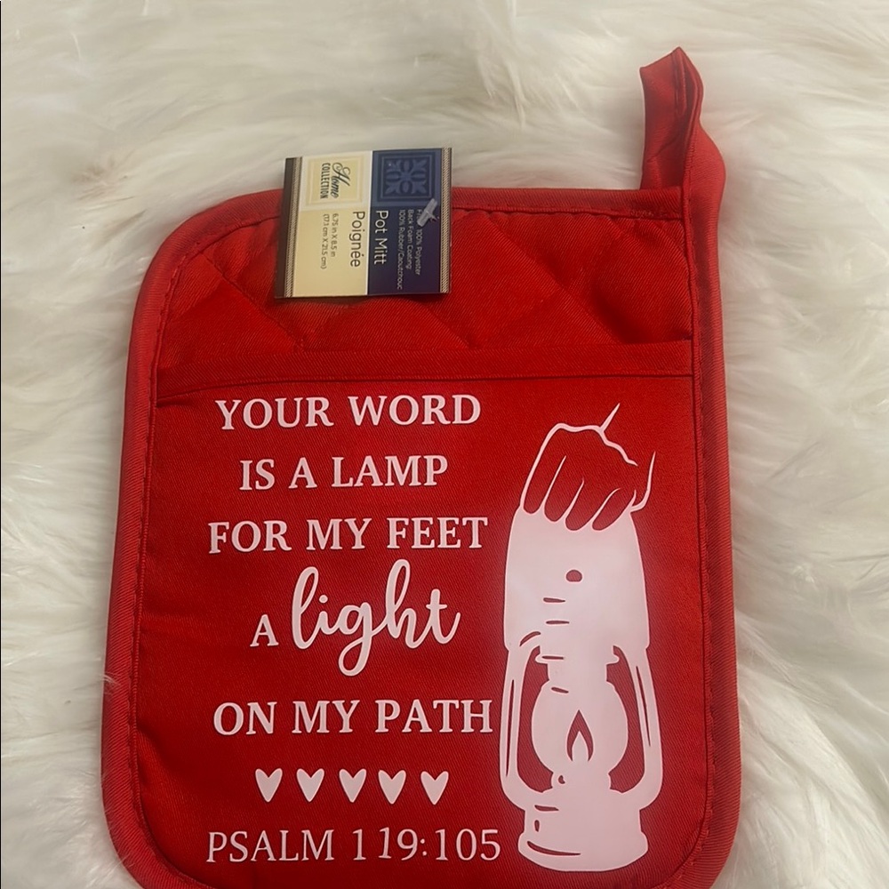 Red Inspirational Pot Holder